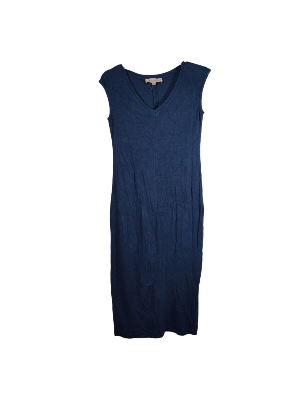 Philosophy Sleeveless V-neck Midi Sheath Bodycon Dress Women Size S Blue